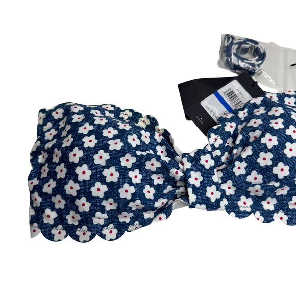Tommy Hilfiger Floral Scalloped Removable Cups Lined Bandeau NWT - Picture 6 of 9
